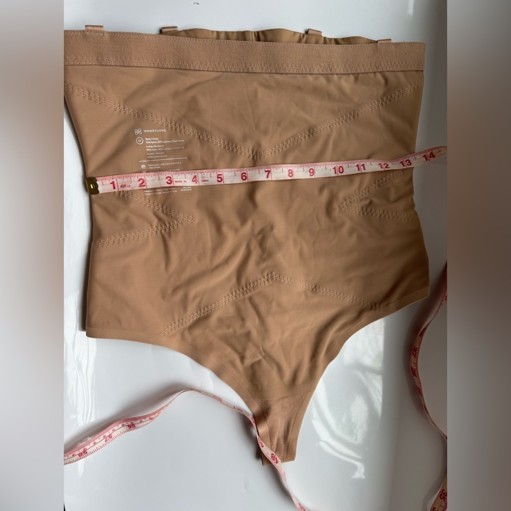 Honeylove SuperPower Thong Bodysuit Shapewear Nude Size 1X with Wash Bag - Picture 11 of 11